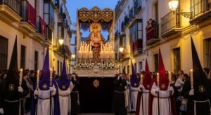 Recreación digital de una procesión de Semana Santa en el domingo de Resurrección.