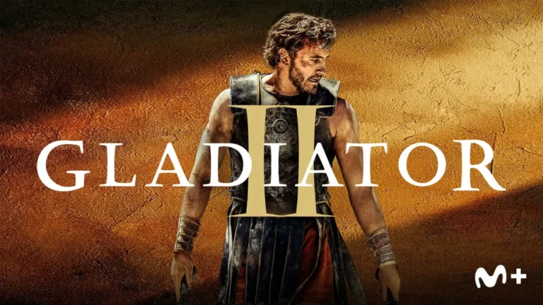Póster oficial de la película Gladiator II en los estrenos movistar plus+ en mayo, mostrando a Paul Mescal como Lucio