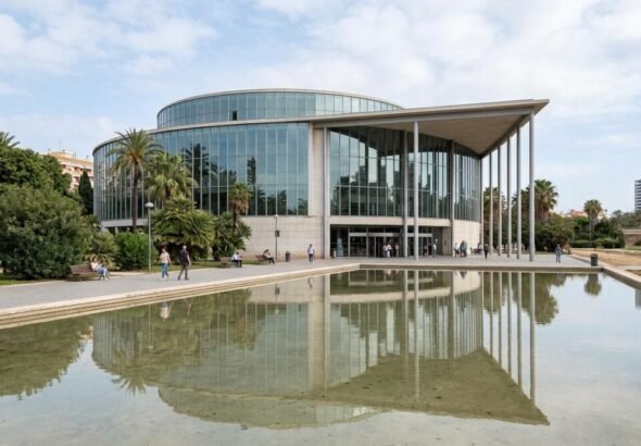 Imagen de los jardines del Palau en Valencia . Recreación digital.