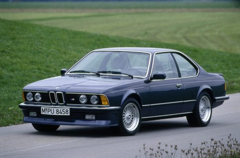 Un BMW Serie 6 del año 1979 de color azul