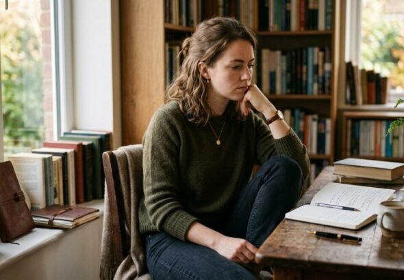 Una persona sentada en una mesa estudiando como se crean los tipos de leyes en España