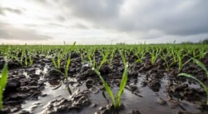 Imagen recreación digital de una huerta afectada por las borrascas en 2026