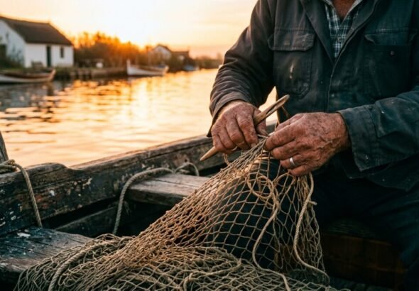 Imagen de las manos de un pescados que ha recibido las nuevas ayudas para el sector pesquero