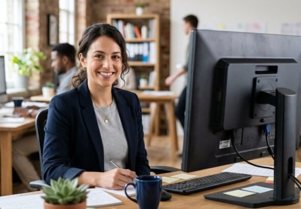 Imagen de una persona trabajando en oficina con el nuevo Convenio Unicef 2026
