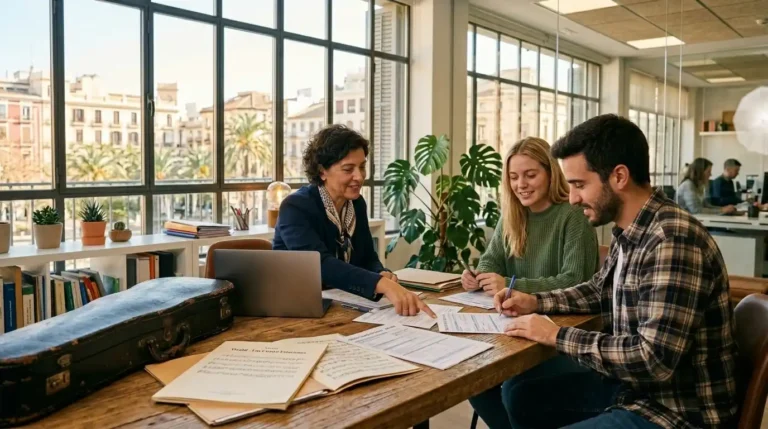 Una pareja haciendo el modelo 100 con las deducciones renta de 2025 en Valencia