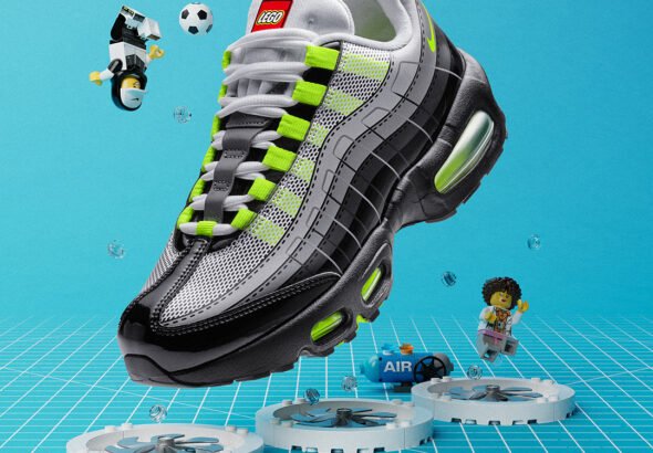 Las nuevas Nike Air Max 95 colaboración Lego exterior imagen empeine