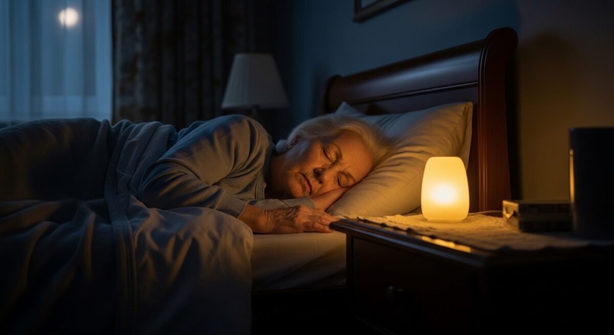 Persona mayor en la cama durmiendo sin alzheimer.