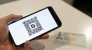 El DNI digital entra en vigor: todas las entidades deberán aceptarlo desde mañana Persona utilizando la aplicación MiDNI para mostrar su DNI digital mediante un código QR.
