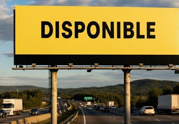 Un cartel de publicidad disponible en una carretera. Recreación digital para ilustrar las nuevas tablas salarias en 2026 de JCDecaux.