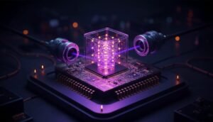 El CSIC desarrolla en Asturias procesadores cuánticos basados en átomos individuales Recreación digital de procesadores cuánticos atómicos.