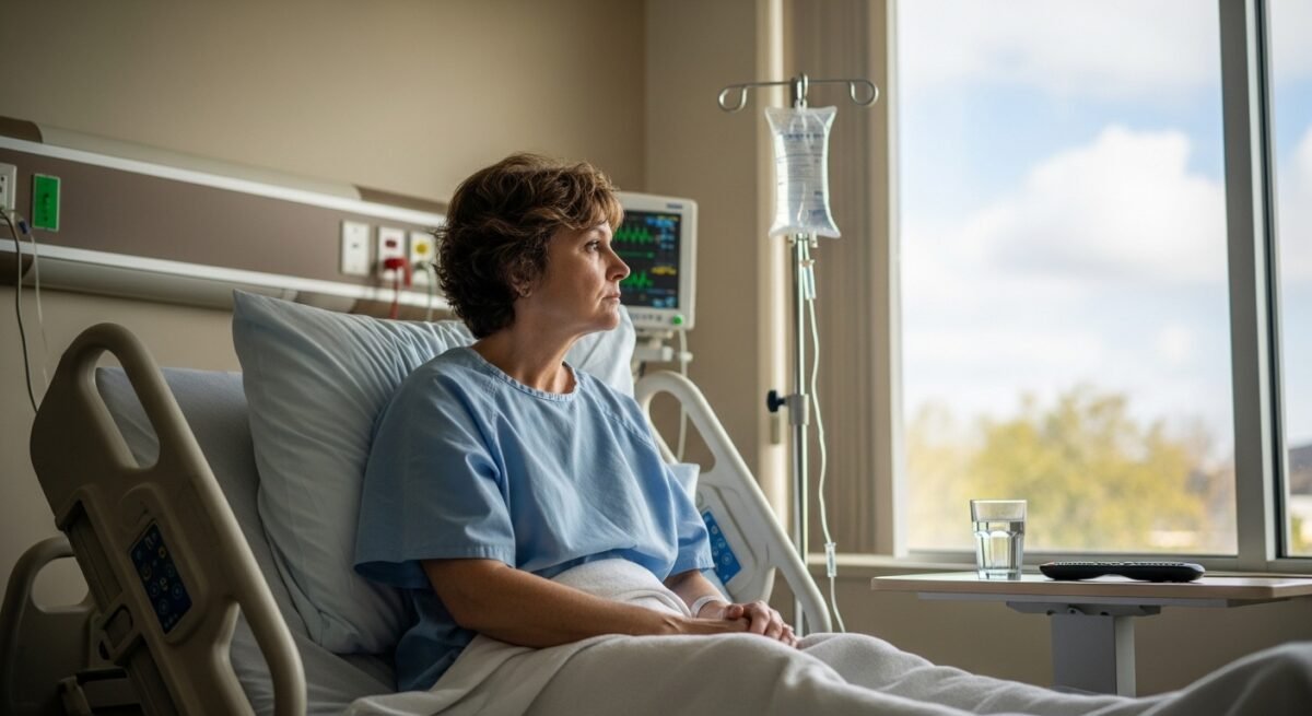 Una paciente en un hospital recuperándose de un ictus.