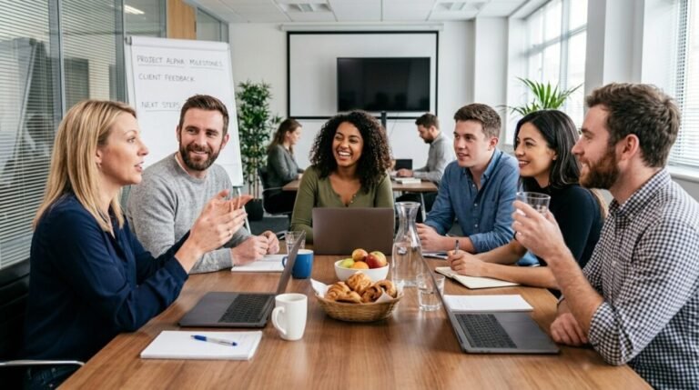 ¿Podría la inteligencia artificial provocar la extinción humana? Recreación digital de científicos analizando los riesgos de la inteligencia artificial