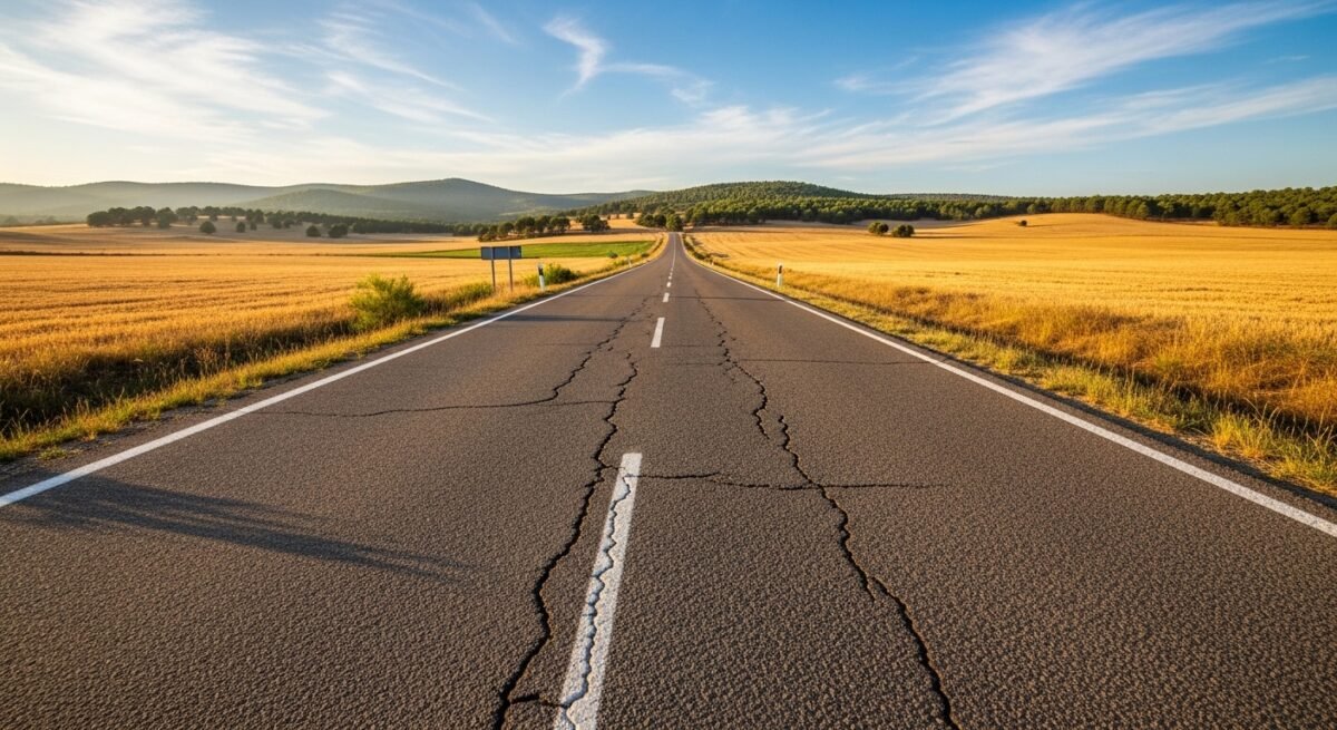 La Semana Santa cierra con 30 fallecidos en las carreteras españolas Recreación digital artística de una carretera secundaria por la que viajan en Semana Santa.