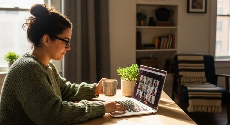 El teletrabajo mejora el estado de ánimo y el rendimiento, según un estudio con más de 2.000 personas Una persona trabajando desde su casa con horario de teletrabajo.