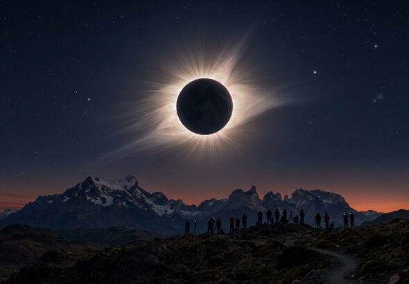 Diagrama científico del eclipse solar de 1919 que validó la teoría de Einstein.