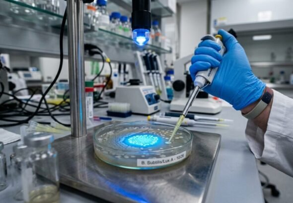 Superbacterias: crean una "bomba" de luz capaz de destruir las infecciones que los antibióticos no pueden frenar Experimento de laboratorio mostrando la activación por luz de un tratamiento contra superbacterias.