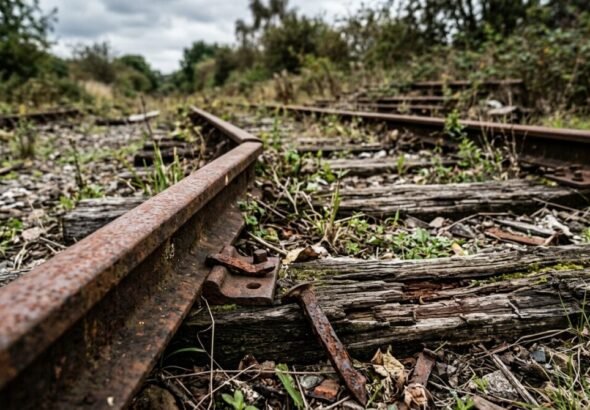 Recreación digital de las vías de tren en mal estado de los accidentes de Adamuz y Gelida