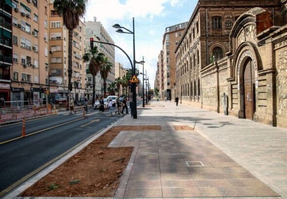 Imagen que muestra los terminados de la obra de la Avenida Perez Galdós de Valencia en 2026