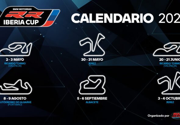 Imagen que muestra el calendario de la BMW Motorrad RR Iberia Cup 2026