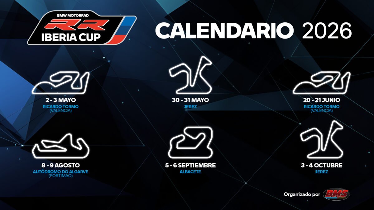 Imagen que muestra el calendario de la BMW Motorrad RR Iberia Cup 2026