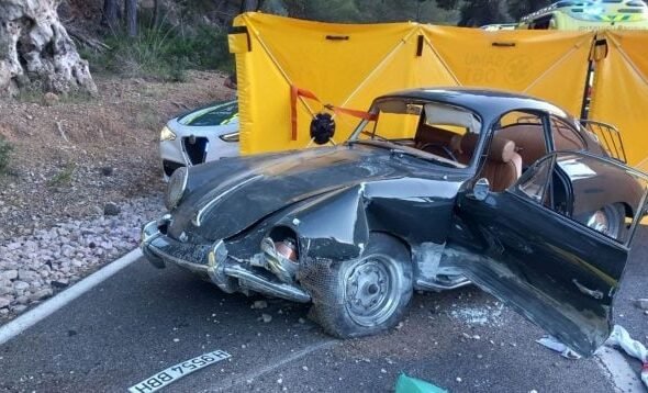 Imagen del accidente en Mallorca de Wilhelm Bergfors.