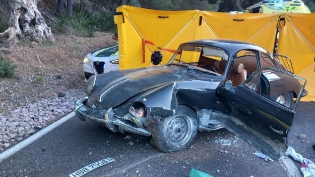 Imagen del accidente en Mallorca de Wilhelm Bergfors.