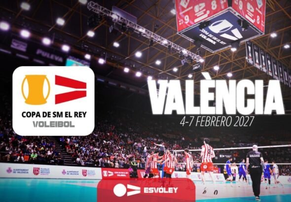 Imagen que muestra el anuncio de la Copa del Rey de Voleibol de 2027 en Valencia