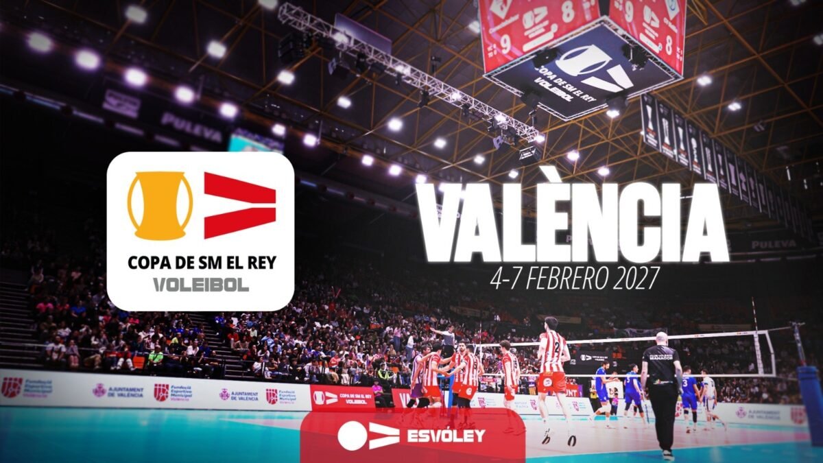 Imagen que muestra el anuncio de la Copa del Rey de Voleibol de 2027 en Valencia