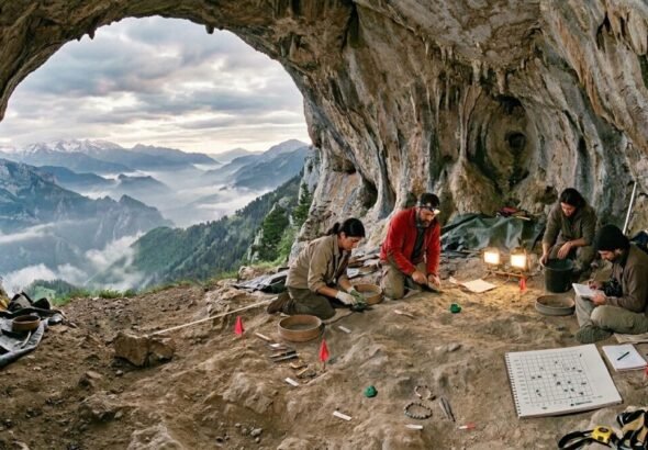 Imagen de la cueva 338 que cambiará la historia en Europa. Recreación digital.