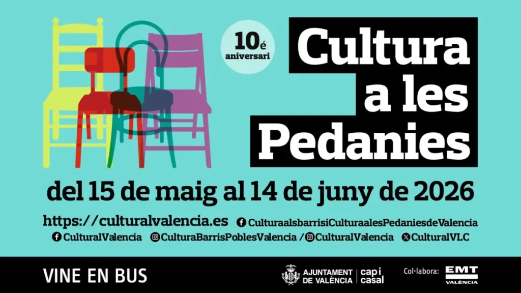 5 planes en Valencia para exprimir mayo sin gastar un euro Cartel oficial de Cultura a les Pedanies de 2026