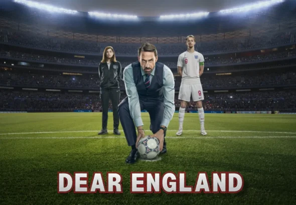 Imagen que muestra el cartel oficial de la serie Dear England basado en hechos reales que estrenará Movistar Plus