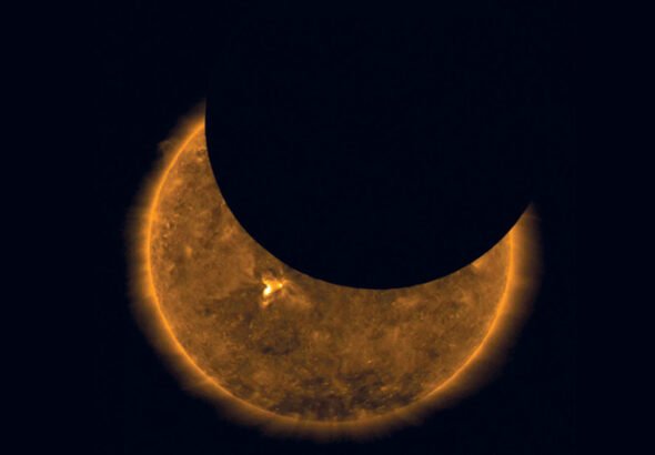 Imagen de une eclipse lunar para ilustrar el trío de eclipses de españa