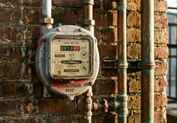 Imagen de un contador en una vivienda de gas canalizado
