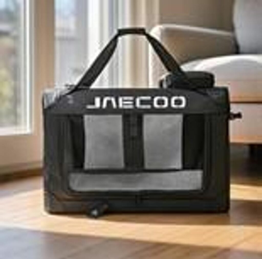 El primer coche "con alma perruna" que jubila a las fundas de asiento baratas Imagen que muestra transportin de color negro para mascotas de los nuevos complementos Omoda Jaecoo