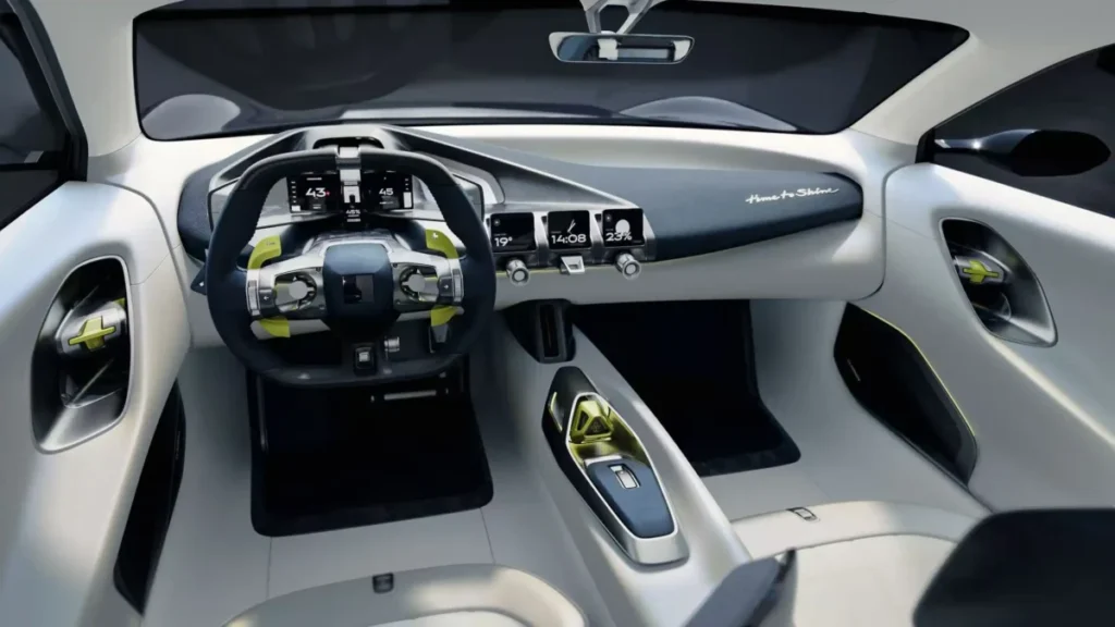 Lynk & Co GT: El nuevo concept car con 2 segundos de aceleración Imagen del nuevo concep car Lynk & Co GT . Muestra el salpicadero con el volante, asiento conductor y acompañante