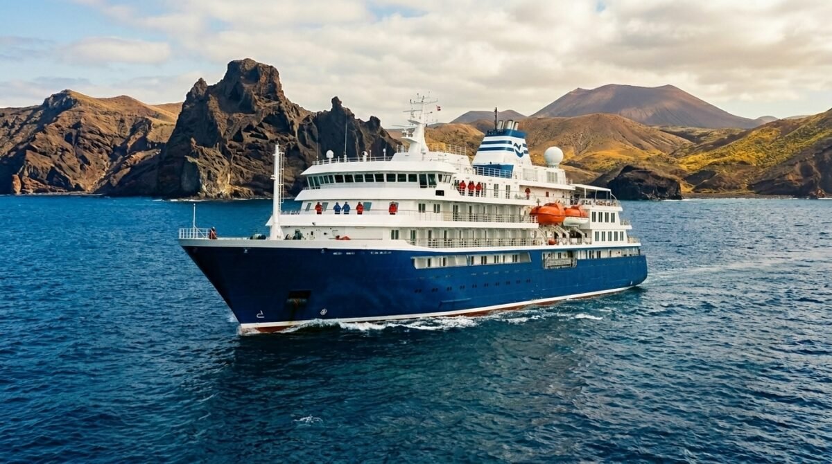 Sanidad y la OMS activan el protocolo de emergencia ante el brote de hantavirus Imagen del barco MV-Hondius con el brote de hantavirus en aguas de Canarias. Recreación digital.