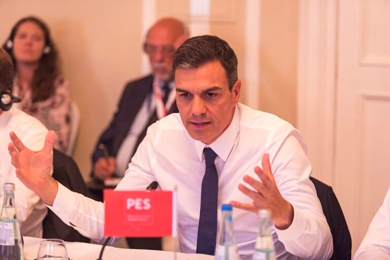 Pedro Sánchez en una reunión preparatoria del PES, previa al consejo informal de la UE