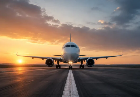 Recreación digital del despegue de un avión de Plus Ultra
