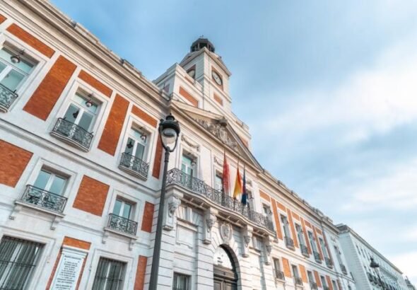Imagen de la Real Casa de Correos de Madrid que se convertir en el Centro Internacional de Prensa en la visita del Papa León XIV