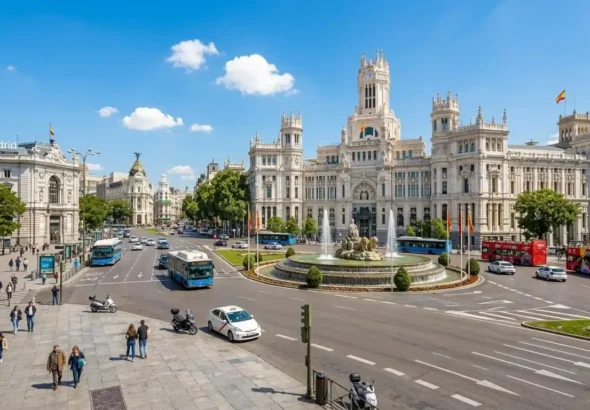 Imagen de la fuente de Cibeles en Madrid por la Semana de la Administración Abierta
