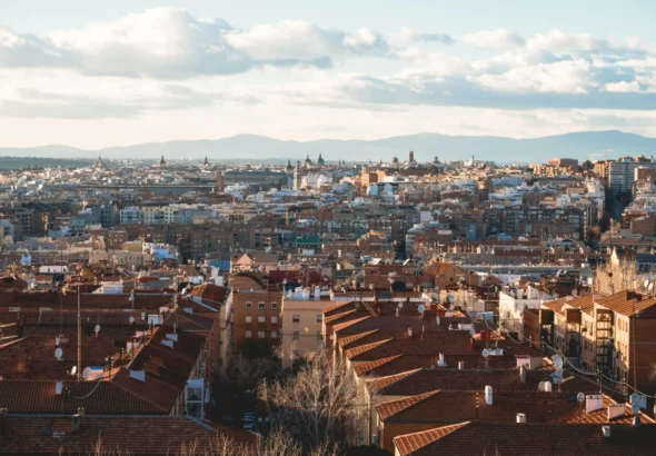 Imagen aérea de Madrid para ilustrar el Sunsetstrip tráfico en Madrid