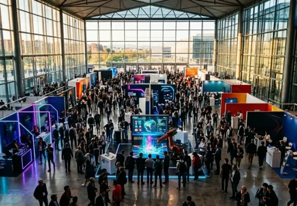 Imagen de una feria con las ayudas para eventos en Madrid 2026