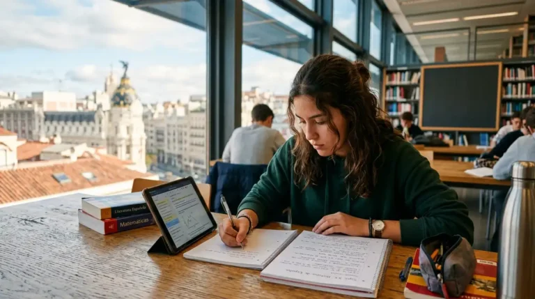 Recreación digital de una persona que estudia en Madrid con la ayuda de las becas de bachillerato