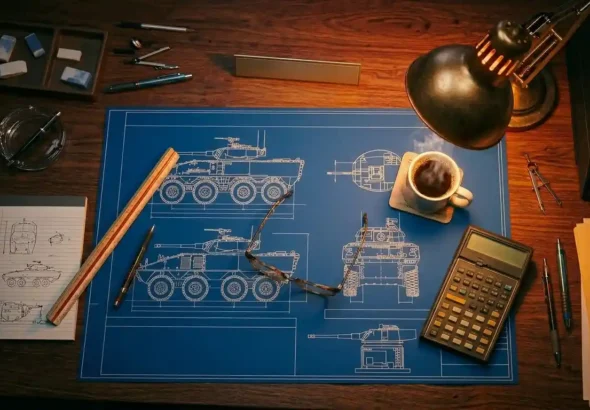 Imagen que muestra como se está diseñando un coche militar