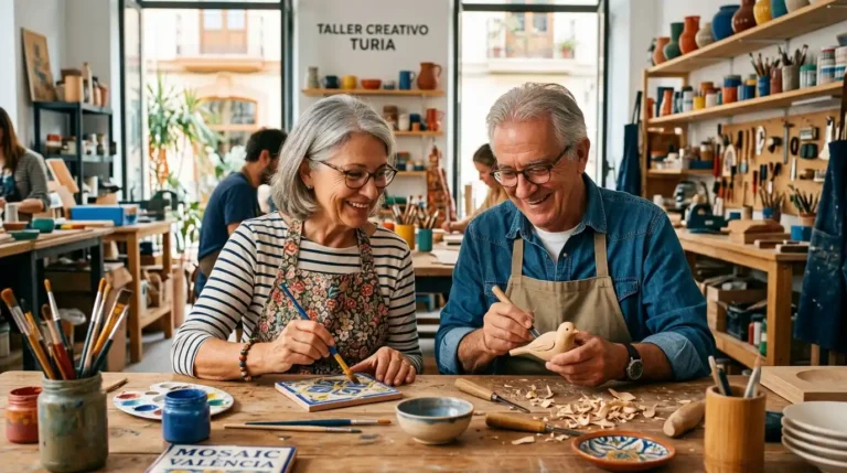 Imagen que muestra a dos personas mayores en los cursos gratuitos de Valencia