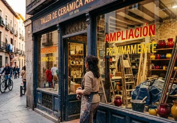 Una persona reformando su negocio con las ayudas para autonomos en Madrid