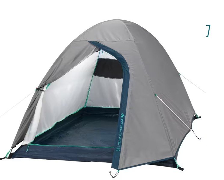 Las mejores tiendas de campaña para festivales de verano: opciones para todos los bolsillos Imagen que muestra la tienda de campaña QUECHUA MH100 exterior montada