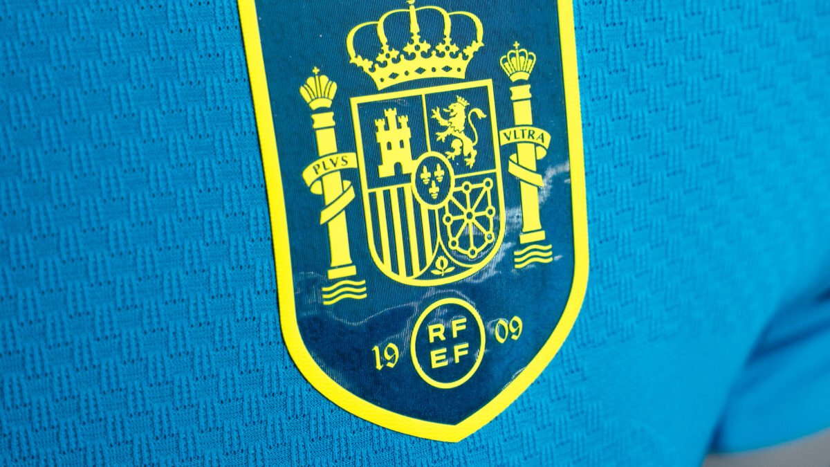 Imagen que muestra el detalle del escudo en la equipación de adidas para España