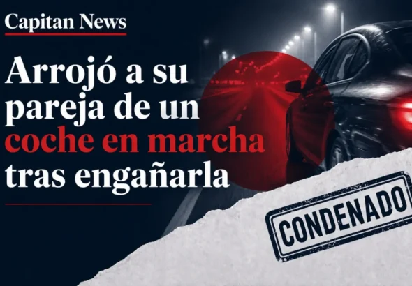 Imagen que muestra el titular "Arrojó a su pareja de un coche en marcha tras engañarla"