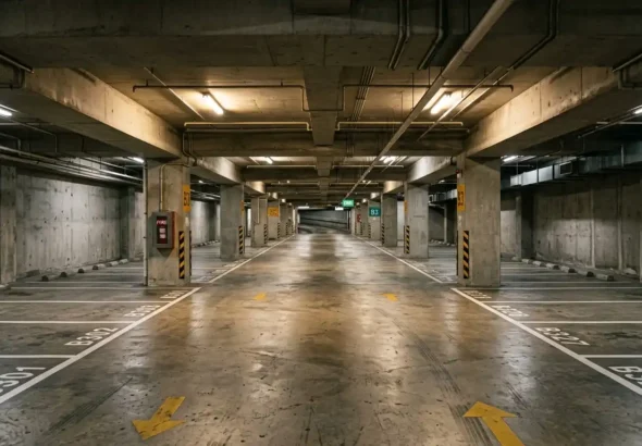 Imagen que muestra un aparcamiento de un parking bajo los salarios del nuevo convenio colectivo